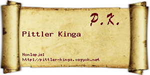 Pittler Kinga névjegykártya